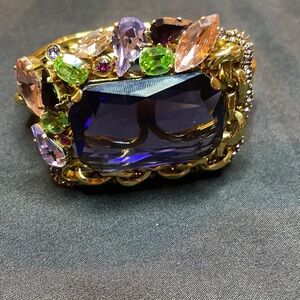 Claudio Canzian one of a kind 🇮🇹 designer cuff bracelet Swarovski stones